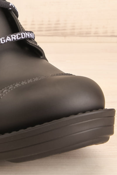 Chalabre Black Lace-Up Ankle Boots front close-up | La Petite Garçonne Chpt. 2