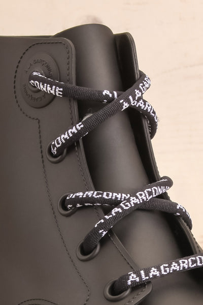 Chalabre Black Lace-Up Ankle Boots shoelace close-up | La Petite Garçonne Chpt. 2