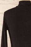 Chalandry Short Black Long Sleeve Skater Dress back close-up