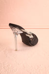 Chamaeleon Black Pointed-Toe Heels w/ Sequin Knot | Boutique 1861 back view