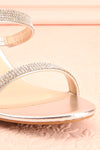 Chamfort Silver Slip-On Block Heel Sandals | Boutique 1861 front close-up