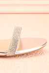 Chamfort Silver Slip-On Block Heel Sandals | Boutique 1861 side front close-up