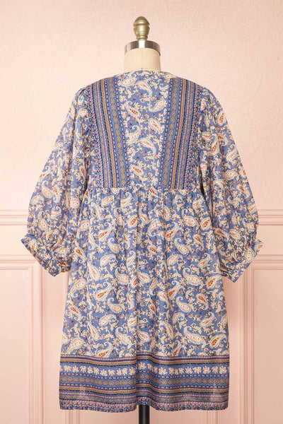 Chantale Paisley Print Short Dress | Boutique 1861  back view