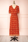 Chantelle Patterned Puffed sleeves Maxi Dress | Boutique 1861 front view