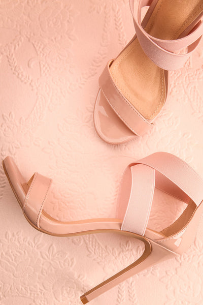 Chaptal Pink Sandal Stilettos with Elastic Straps | Boutique 1861