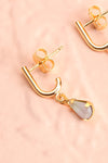 Charline Opal Golden Pendant Earrings | Boutique 1861 close-up