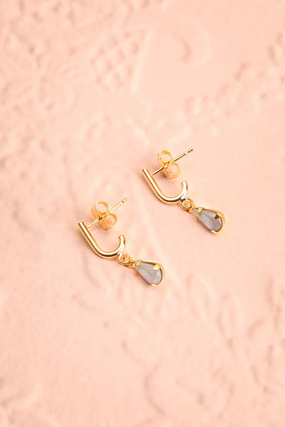 Charline Opal Golden Pendant Earrings | Boutique 1861