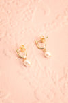 Charline Pearl Golden Pendant Earrings | Boutique 1861
