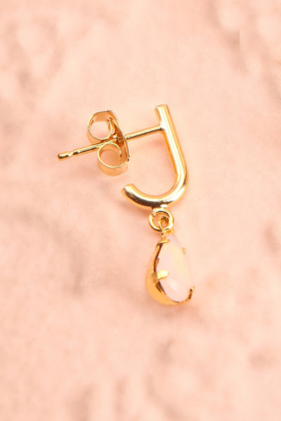 Charline Quartz Golden Pendant Earrings | Boudoir 1861 close-up