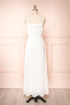 Charly White Maxi Dress w/ Ruffles | Boutique 1861 back view