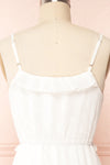 Charly White Maxi Dress w/ Ruffles | Boutique 1861 back close up