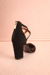 Charmhing Black Cross-Strap Pointed Toe Heels | Boutique 1861 back view