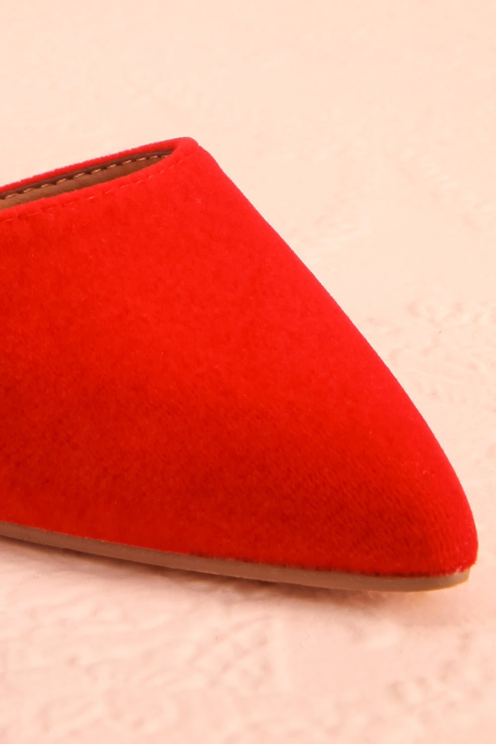 Charmhing Red Cross-Strap Pointed Toe Heels | Boutique 1861 front close-up