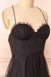 Chaya Black Midi Tulle Dress w/ Corset | Boutique 1861 side close-up