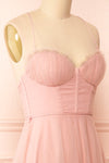 Chaya Pink Midi Tulle Dress w/ Corset | Boutique 1861 side close-up