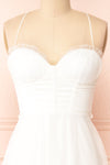 Chaya White Midi Tulle Dress w/ Corset | Boutique 1861 front close-up