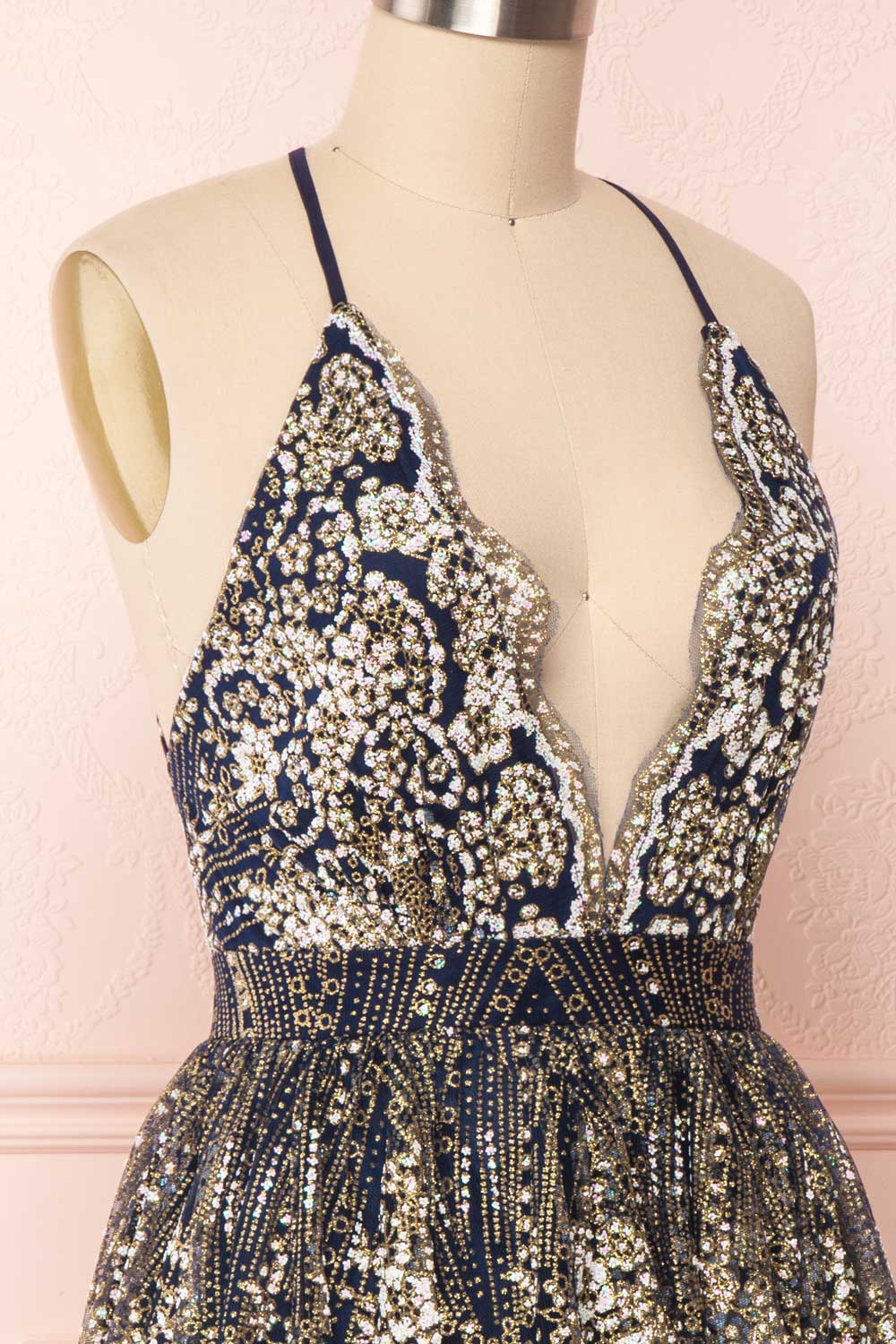 Chayli Midnight | Blue Golden Tulle Dress