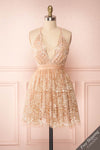 Chayli Rosegold Glitter Party Dress | Robe | Boutique 1861 front view