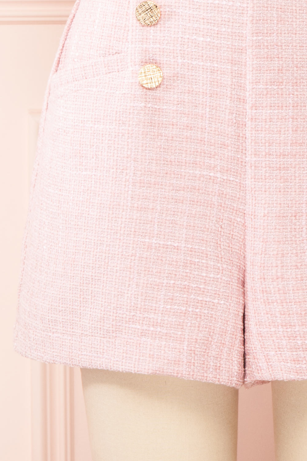 Cheir High-Waisted Pink Tweed Shorts | Boutique 1861 bottom
