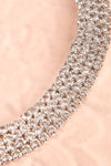 Chelyabinsk Silver Rhinestone Choker Necklace | Boutique 1861 flat close-up