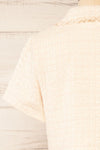 Cheryl Cropped Cream Tweed Top w/ Pockets | La petite garçonne  back close-up