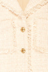 Cheryl Cropped Cream Tweed Top w/ Pockets | La petite garçonne  fabric