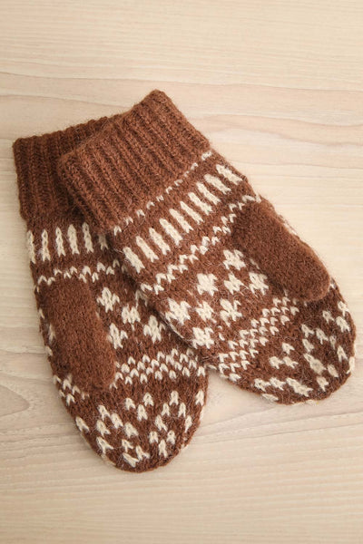 Chevrefeuille D'Hiver Jacquard Patterned Knit Mittens