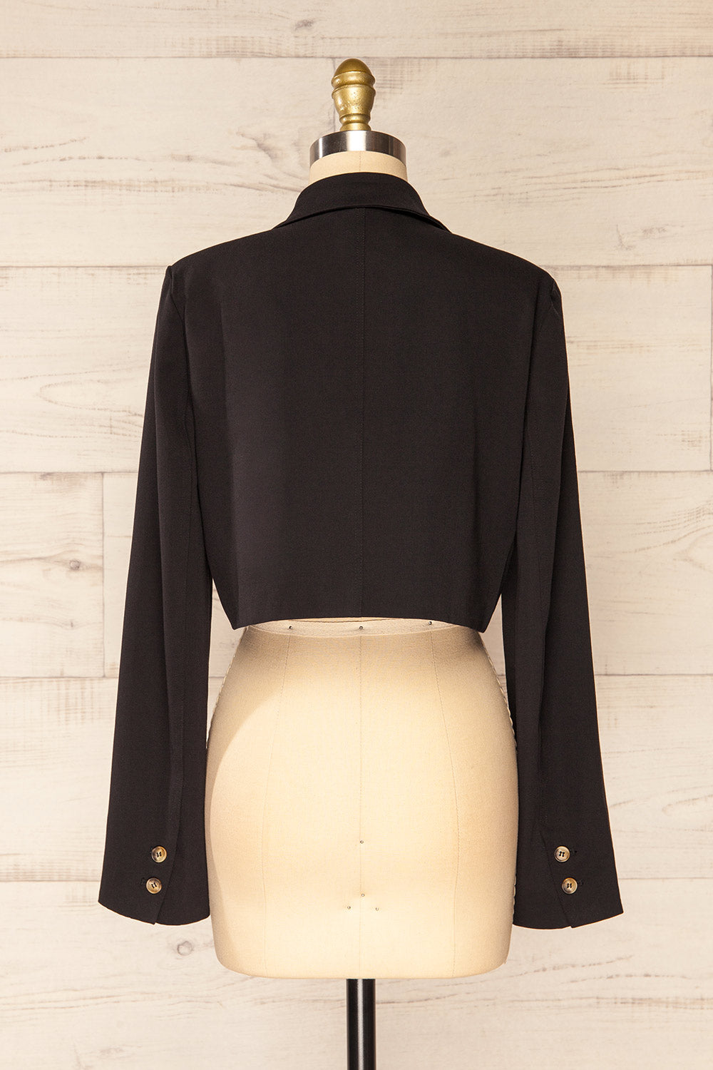 Chiclana Cropped Black Blazer | La petite garçonne back view