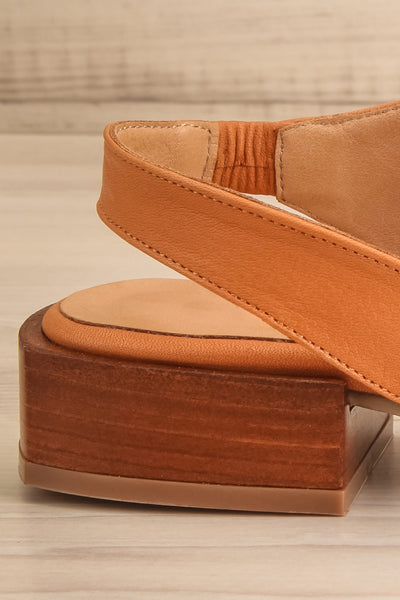 Chiesa Rust Asymmetrical Flat Sandals | La petite garçonne side back close-up