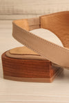 Chiesa Taupe Asymmetrical Leather Sandals | La petite garçonne side back close-up