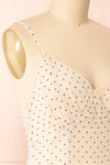 Chiga Short Chiffon Dress w/ Heart Pattern | Boutique 1861 side close-up
