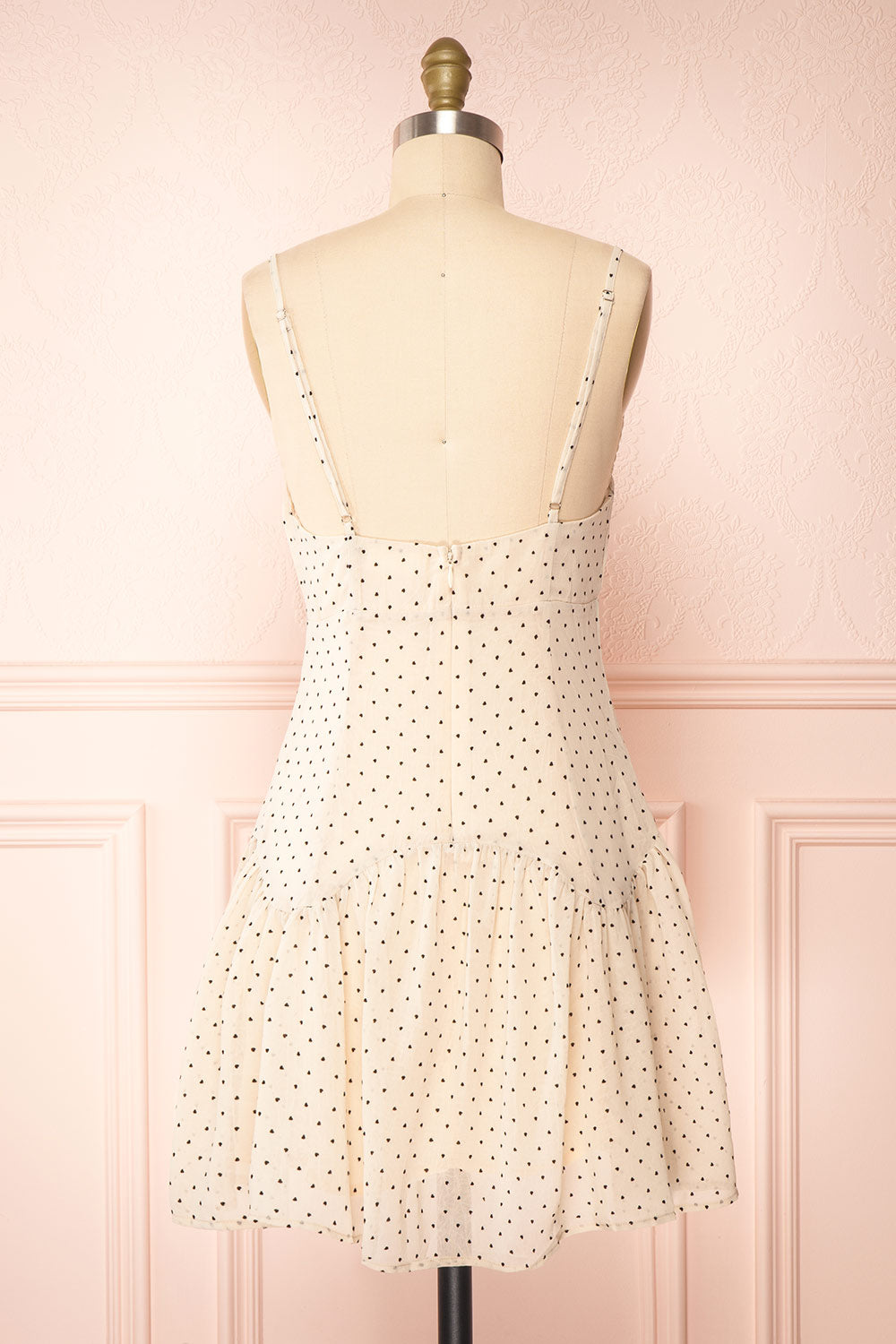 Chiga Short Chiffon Dress w/ Heart Pattern | Boutique 1861 back view