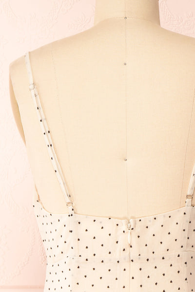 Chiga Short Chiffon Dress w/ Heart Pattern | Boutique 1861 back close-up