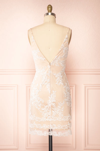 Chilali | Short Dress w/ White Floral Embroidery