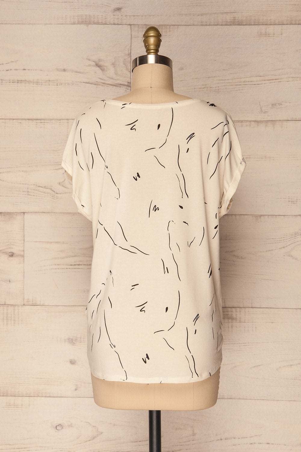 Chios Ivory & Black Patterned T-Shirt | La Petite Garçonne 5