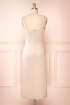 Chloe Champagne Silky Midi Slip Dress | Boutique 1861 back view