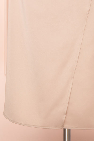 Chloe Champagne Silky Midi Slip Dress | Boutique 1861 bottom