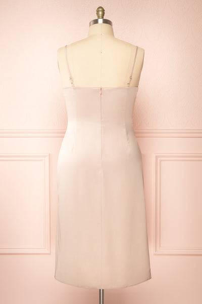 Chloe Champagne Silky Midi Slip Dress | Boutique 1861 back plus size