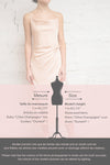 Chloe Sunrise Pink Cowl Neck Silky Midi Slip Dress | Boutique 1861 fiche