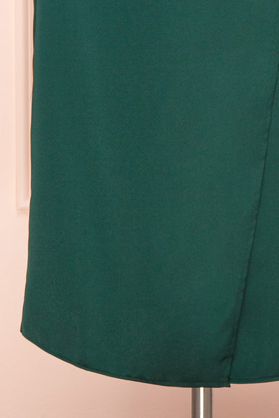 Chloe Green Cowl Neck Silky Midi Slip Dress | Boutique 1861 bottom
