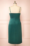Chloe Green Cowl Neck Silky Midi Slip Dress | Boutique back plus size