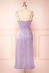 Chloe Lavender Cowl Neck Silky Midi Slip Dress | Boutique 1861 back view