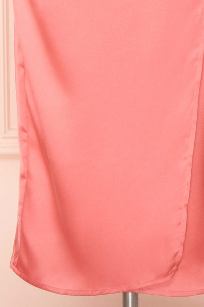 Chloe Pink Cowl Neck Silky Midi Slip Dress | Boutique 1861 bottom