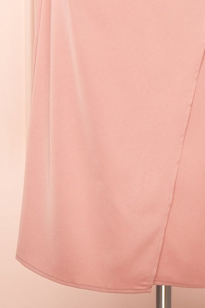 Chloe Pink Cowl Neck Satin Midi Slip Dress | Boutique 1861 bottom