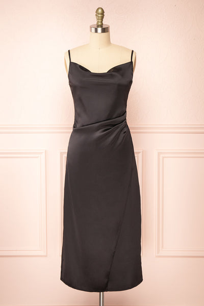 Slip Dresses - black - black