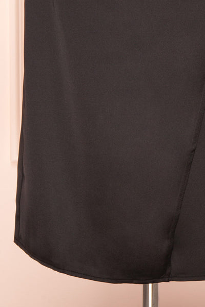 Chloe Storm Black Silky Midi Slip Dress | Boutique 1861 bottom