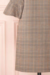 Christelle Grey Plaid Tunic Dress with Bell Sleeves | Boutique 1861 bottom close-up