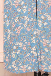 Chrona Blue Floral Midi Dress w/ Large Straps | Boutique 1861  bottom