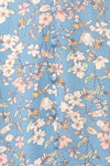 Chrona Blue Floral Midi Dress w/ Large Straps | Boutique 1861  fabric