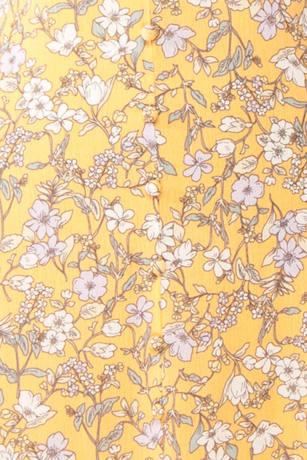 Chrona Yellow Floral Midi Dress w/ Large Straps | Boutique 1861 fabric